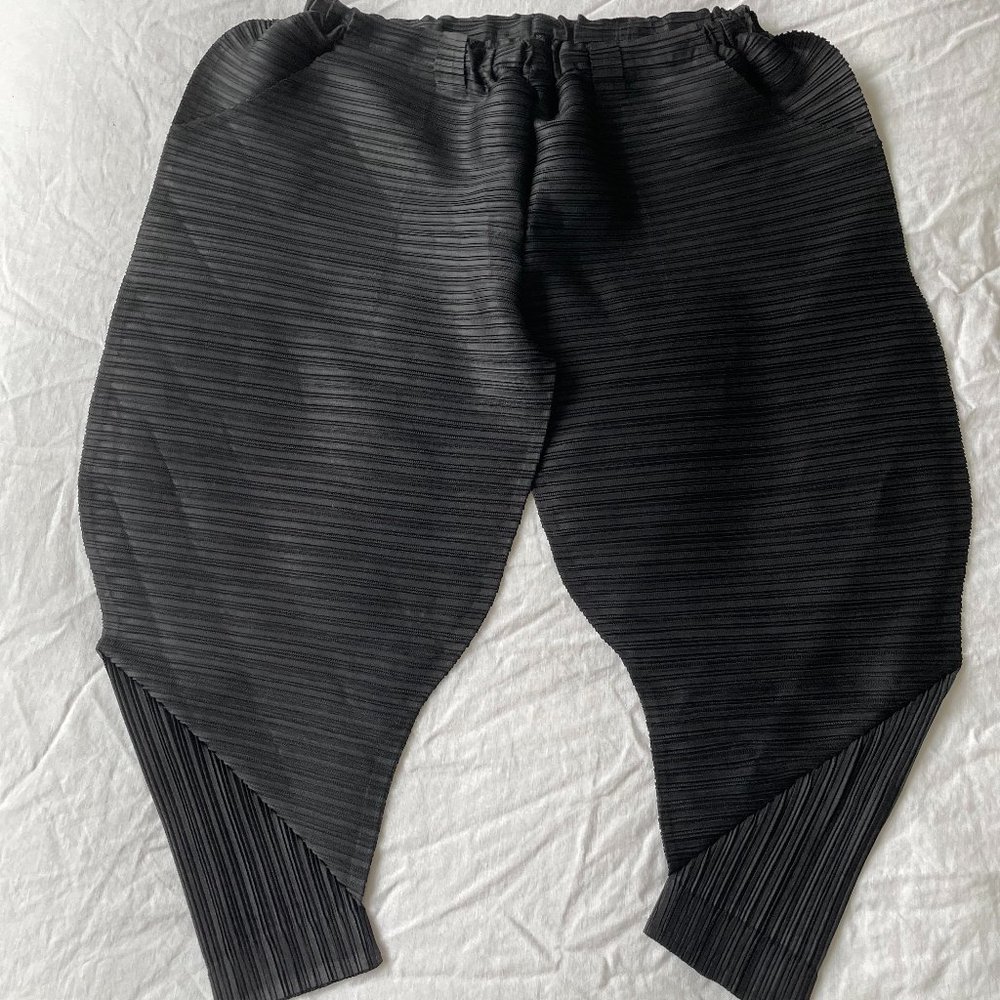 Issey Miyake Inspired Black Pleated Womens Pants Size M